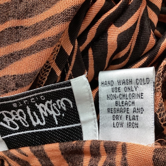 BOB MACKIE STUDIO PLUS SZ 3X SILK BLEND LIQUID KNIT COWL NECK TANK TOP ANIMAL - Picture 8 of 8